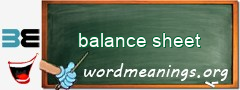 WordMeaning blackboard for balance sheet